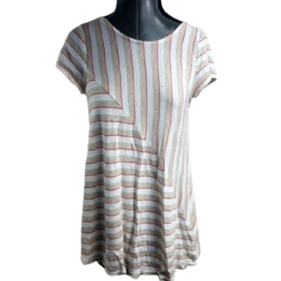 Anthropologie Puella  angled stripes Swing tee tunic top - Picture 4 of 10